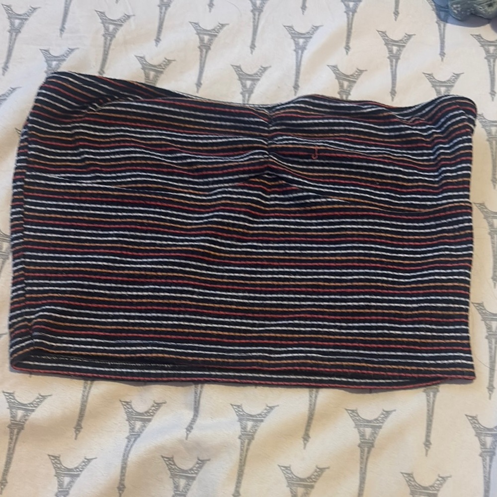 Striped Navy blue, Orange and White Women's Top
